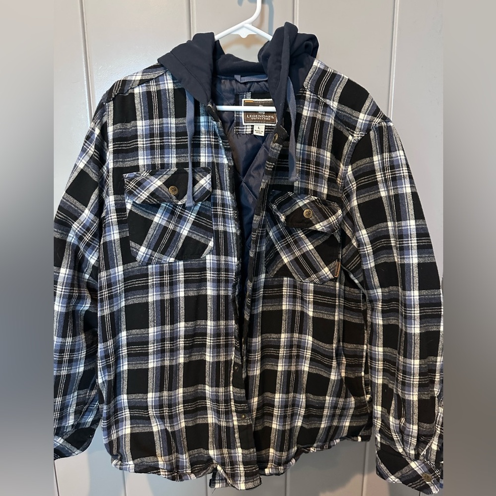 Men’s layered flannel hoodie